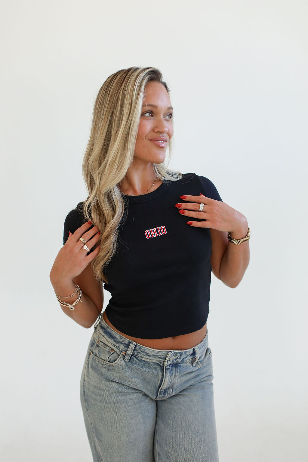 Black Ohio Baby Tee