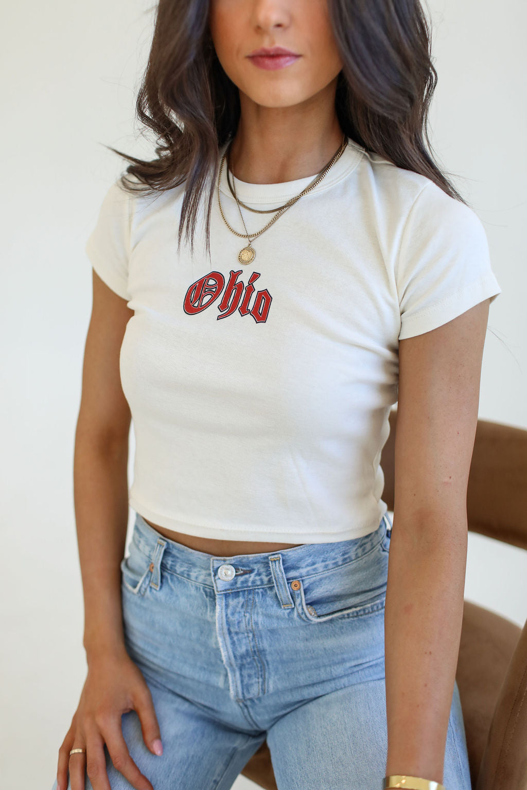 Cream Ohio Baby Tee