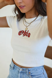 Cream Ohio Baby Tee